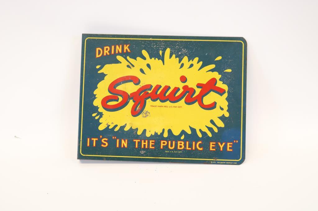 Drink Squirt Tin Flange Sign