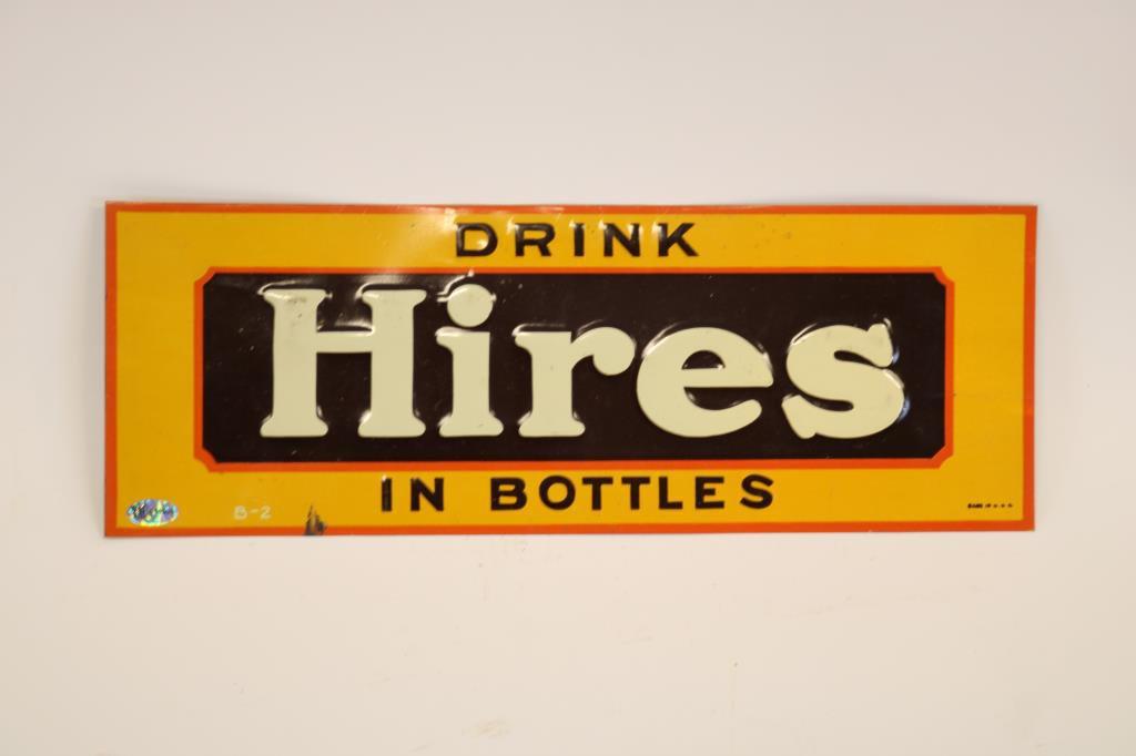 Drink Hires Embossed Tin Tacker Sign