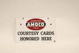 Amoco Courtesy Cards Honored Here Sign