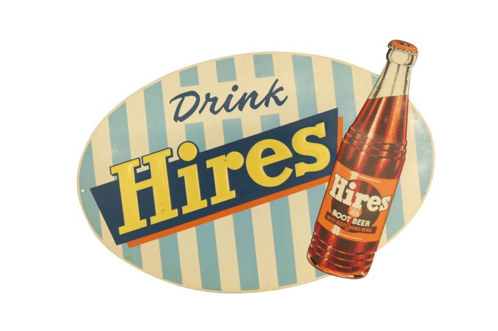 Drink Hires Root Beer w/Bottle Sign