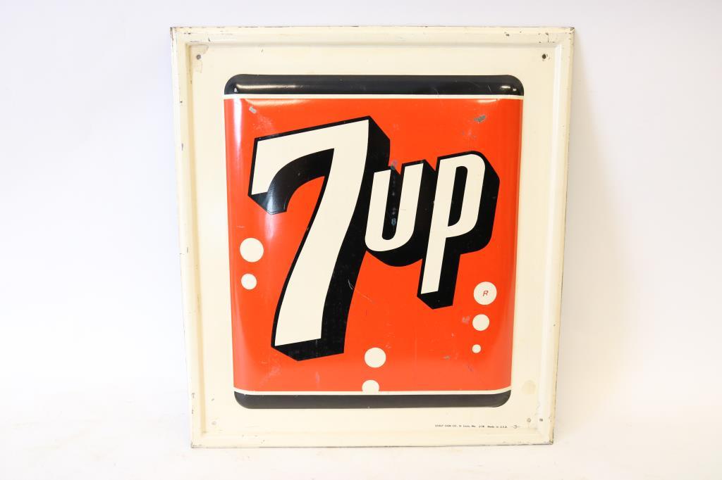 Embossed Tin 7up Sign