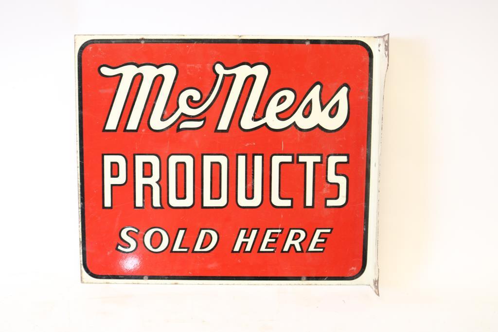 Mc Ness Products Sold Here Tin Flange Sign