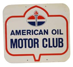 Embossed Tin American Oil Motor Club Tin Sign