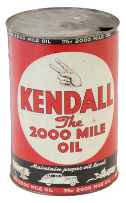 Kendall "The 2000 Mile Oil' Five Quart Can