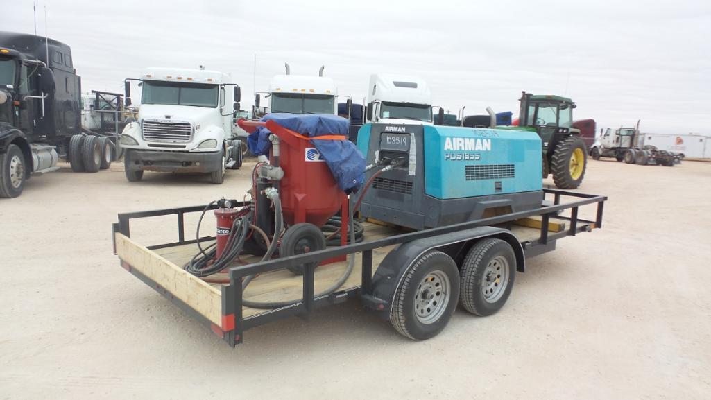 Lamar Trailer w/ Air Compressor and Sand Blaster