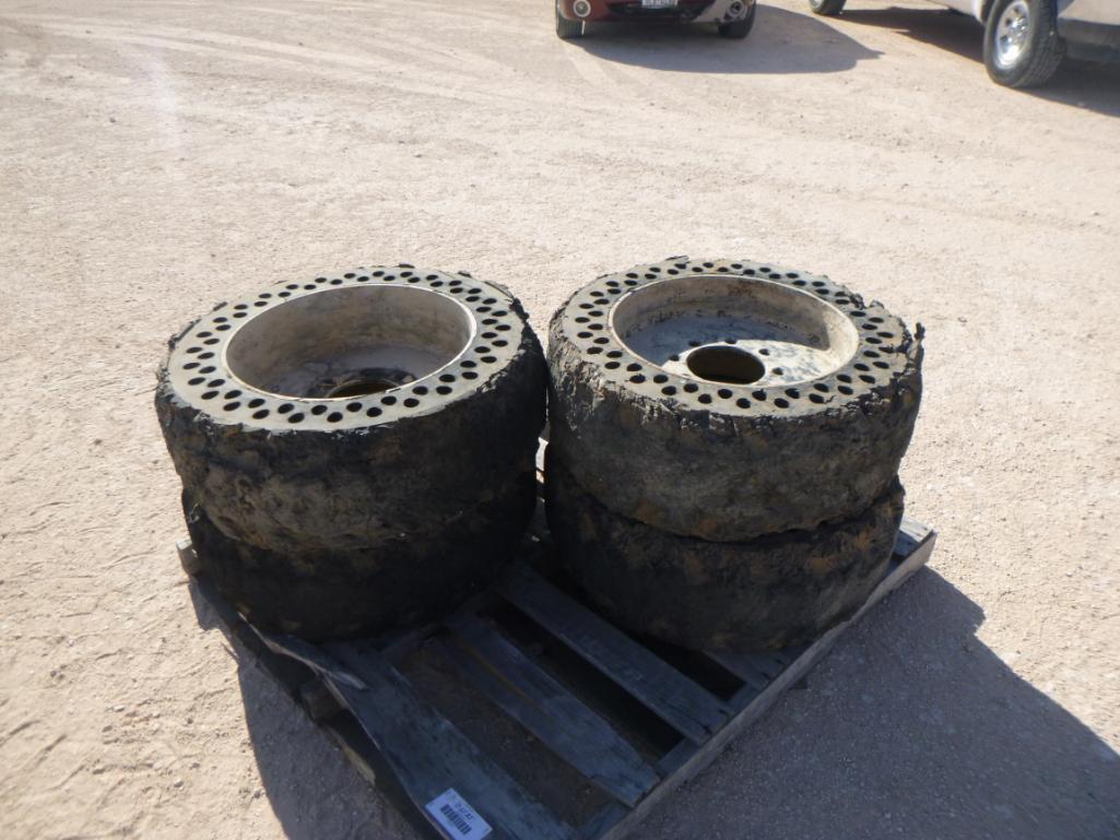 (4) Solid Rubber Tires