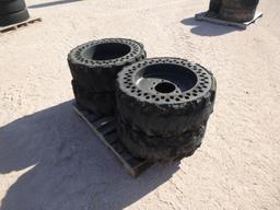 (4) Solid Rubber Tires