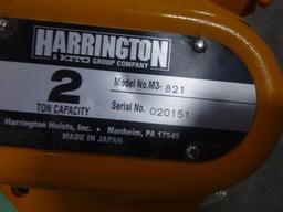 Unused Harrington 2 TON Hoist