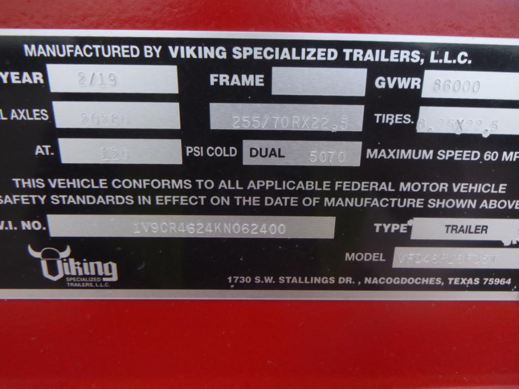 2019 Viking Step Deck Trailer with Rams