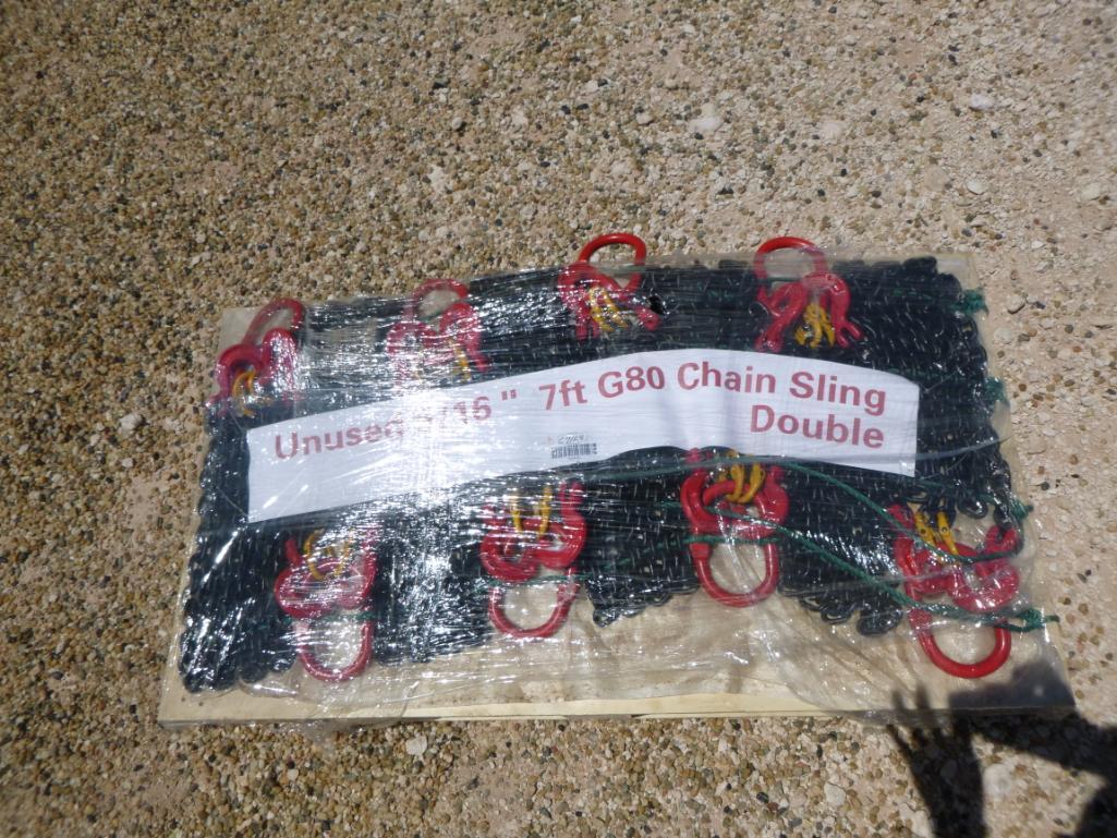 Unused 5/16'' 7ft G80 Double legs Lifting Chain Sling's