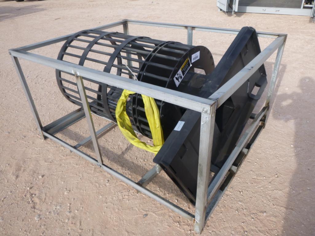 Unused Rock Rolling Screen, Skid Steer Attachment