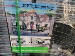 Unused Greatbear 20ft Bi-Parting Wrought Iron Gate with ''DEER'' Artwork