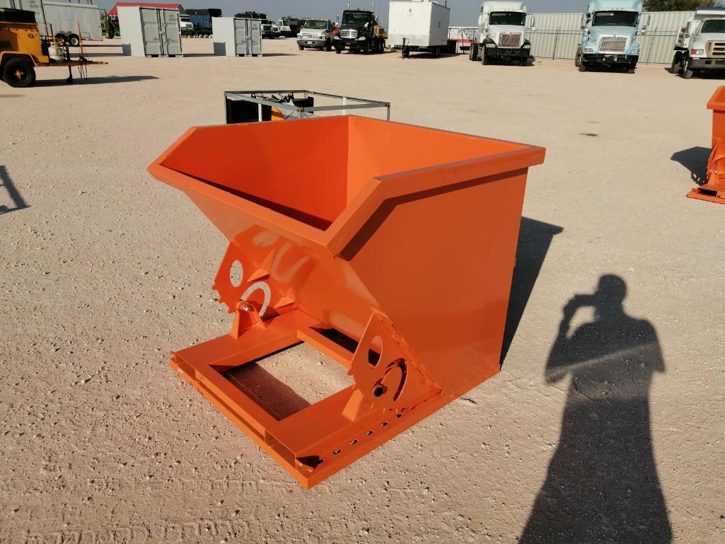 Unused Greatbear 1CY Self Dumping Hopper, Forklift Pockets