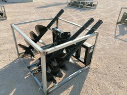 Unused Greatbear Skid Steer Auger Attachment with (3) Different Sizes Bits