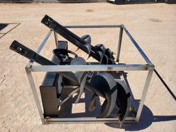 Unused Greatbear Skid Steer Auger Attachment with 3 digging bits 10'' 13'' 20''