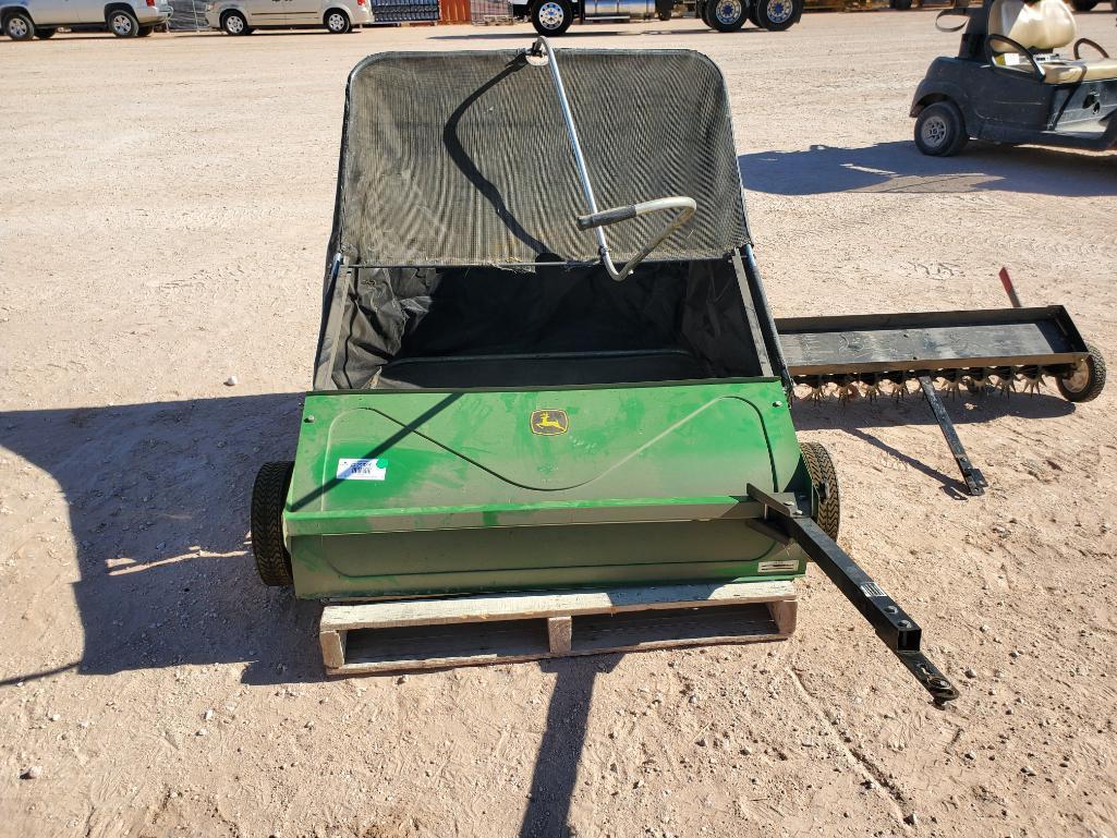 Brinly Lawn aerator/John Deere LP39088 Lawn Sweeper