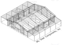 75ft x 100ft metal building frame