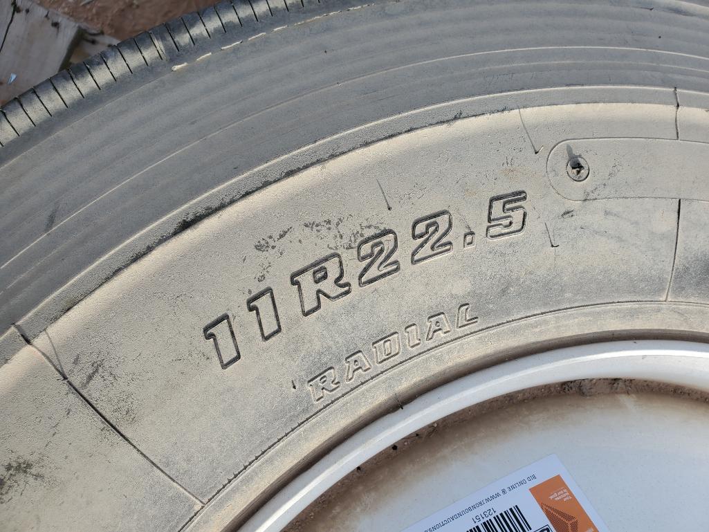 (4) Truck Wheels w/Tires 11 R 22.5