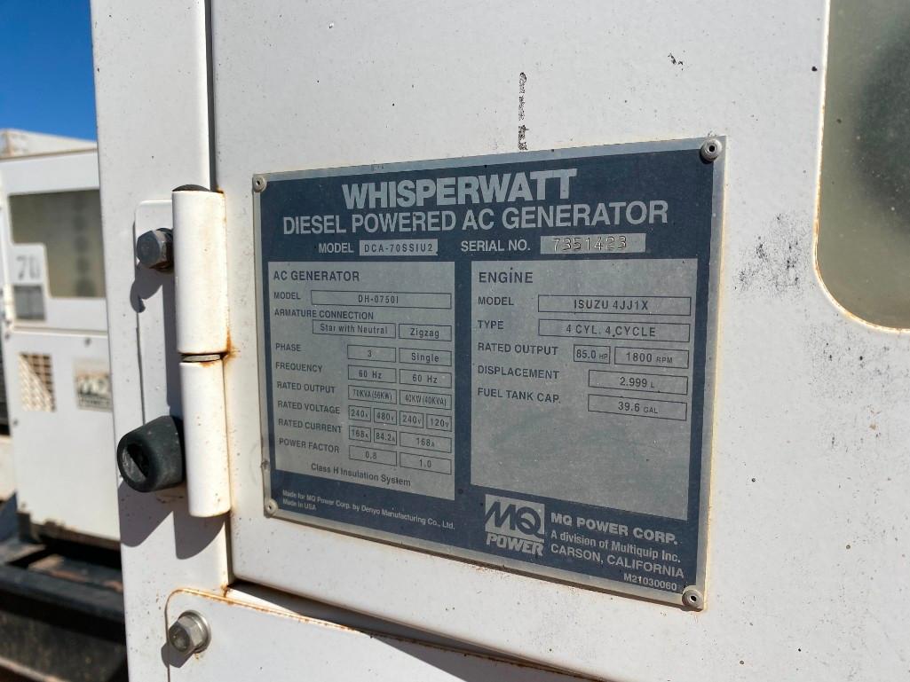 Whisperwatt DCA-70SSIU2 Generator