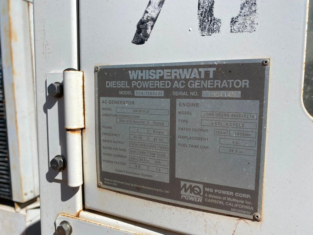 Whisperwatt DCA-70SSJU2 Generator