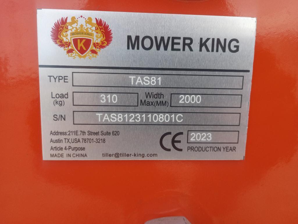 Unused Mower King TAS81 Rotary Tiller (3 Point Hitch Attachment)