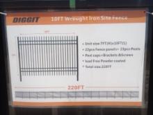 (22) pcs of Unused Diggit 10Ft Wrought Iron Site Fence