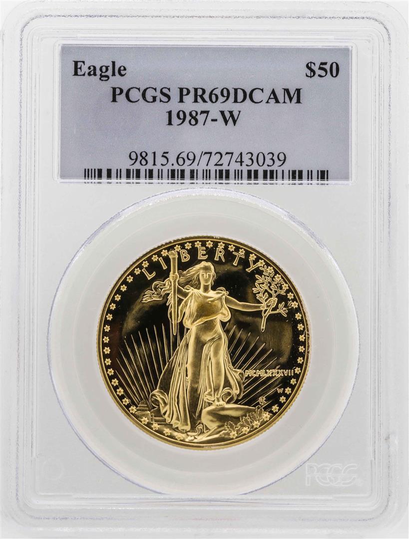 1987-W $50 American Gold Eagle Proof Coin PCGS PR69DCAM