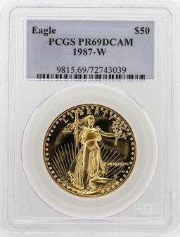 1987-W $50 American Gold Eagle Proof Coin PCGS PR69DCAM