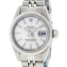 Rolex Ladies Stainless Steel Silver Index Datejust Wristwatch