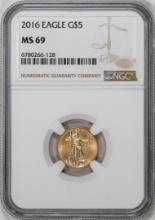 2016 $5 American Gold Eagle Coin NGC MS69