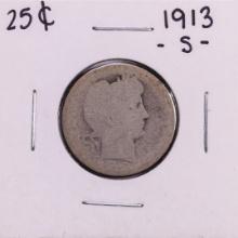 1913-S Barber Quarter Coin
