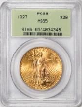 1927 $20 St. Gaudens Double Eagle Gold Coin PCGS MS65 Old Green Holder