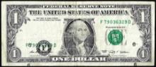 2009 $1 Federal Reserve Note Atlanta Over Print Shift Error