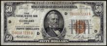 1929 $50 Federal Reserve Bank Note Cleveland