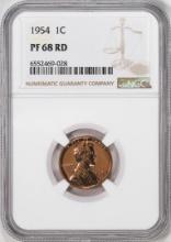 1954 Proof Lincoln Wheat Cent Coin NGC PF68RD