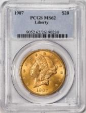 1907 $20 Liberty Head Double Eagle Gold Coin PCGS MS62