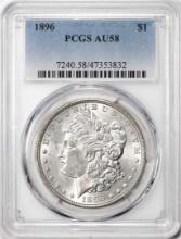 1896 $1 Morgan Silver Dollar Coin PCGS AU58