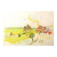 Wayne Ensrud "Morey-St-Denis, Burgundy" Original Pastel on Paper