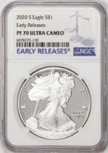 2020-S $1 Proof American Silver Eagle Coin NGC PF70 Ultra Cameo Early Releases