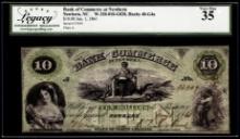 1861 $10 The Bank of Commerce at Newbern, NC Obsolete Note Legacy Very Fine 35
