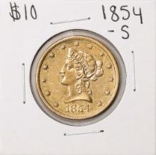 1854-S $10 Liberty Head Eagle Gold Coin