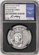 2015-W $100 Proof American Platinum Eagle Coin NGC PF70 Ultra Cameo Moy Signature ER