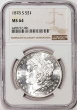 1878-S $1 Morgan Silver Dollar Coin NGC MS64