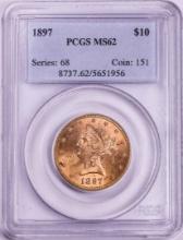 1897 $10 Liberty Head Eagle Gold Coin PCGS MS62