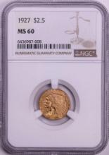 1927 $2 1/2 Indian Head Quarter Eagle Gold Coin NGC MS60