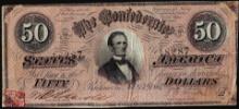 1864 $50 Confederate States of America Note