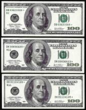 Lot of (3) 2003 $100 Federal Reserve Star Notes
