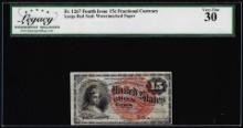 1863 Fourth Issue 15 Cents Fractional Currency Note Fr.1267 Legacy Very Fine 30