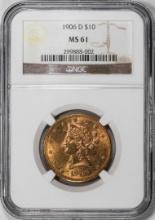 1906-D $10 Liberty Head Eagle Gold Coin NGC MS61