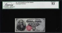 1863 Fourth Issue Fifty Cents Fractional Currency Note Fr.1376 Legacy About New 53